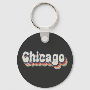 Chicago Illinois Chrome City Classic Art Key Ring