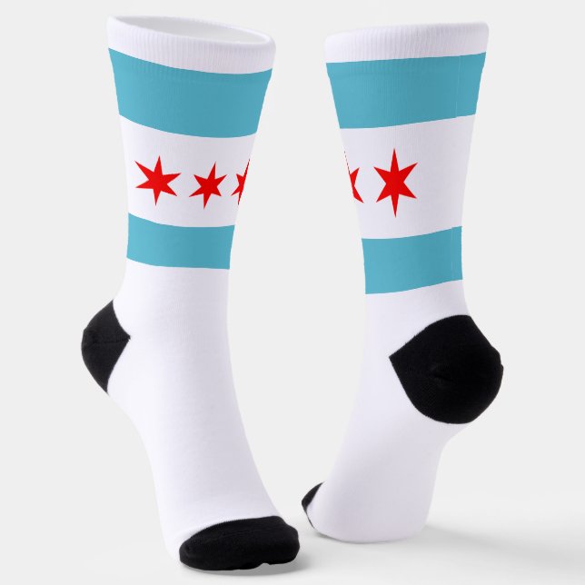 Chicago (Illinois) city flag Socks (Angled)