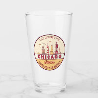 Chicago Illinois City Skyline Emblem