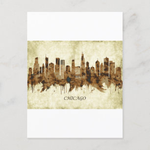 Chicago Illinois Cityscape Holiday Postcard