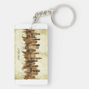 Chicago Illinois Cityscape Key Ring