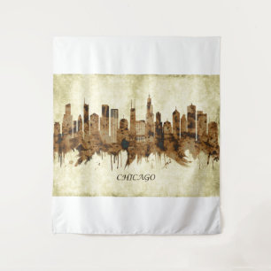 Chicago Illinois Cityscape Tapestry