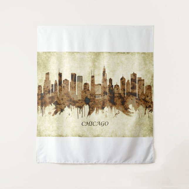 Chicago Illinois Cityscape Tapestry (Front)