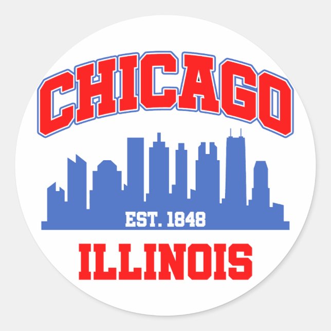 Chicago,Illinois Classic Round Sticker (Front)
