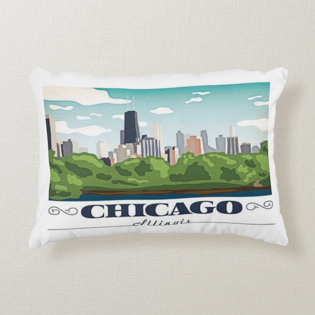 Chicago, Illinois Decorative Cushion (Front)