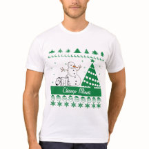 Chicago Illinois Dog Peeing Snowman Tacky Sweater