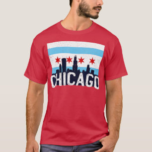Chicago Illinois Flag City Skyline Chi Town Pride  T-Shirt