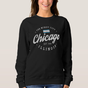 Chicago Illinois Flag Tees Vintage Skyline  Men Wo