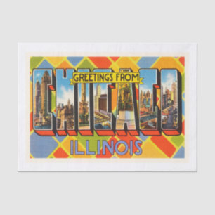 Chicago Illinois IL Old Vintage Travel Souvenir Tissue Paper