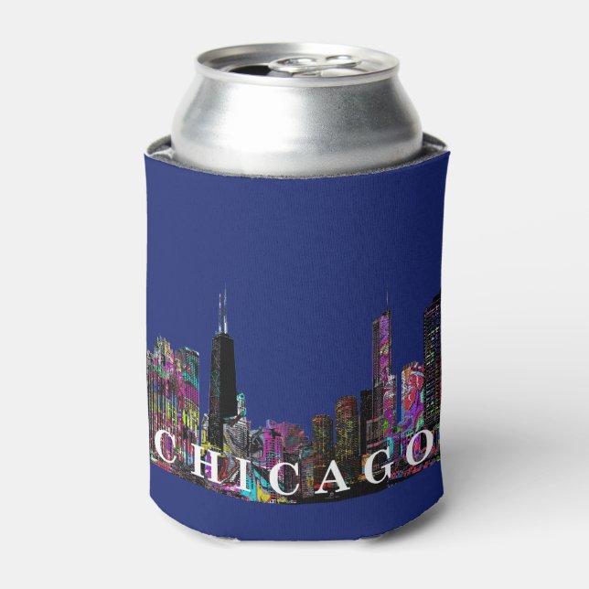 Chicago, Illinois in graffiti Can Cooler (Can Front)