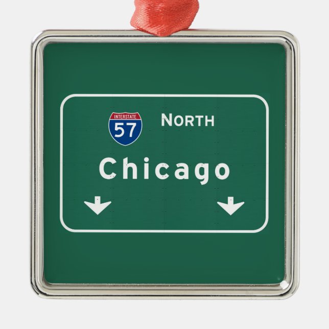 Chicago Illinois Interstate Highway Freeway Road : Metal Tree Decoration (Front)