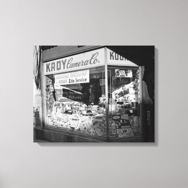 Chicago Illinois Kady Camera Co Store Window 50's Canvas Print (Front)