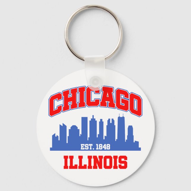 Chicago,Illinois Key Ring (Front)