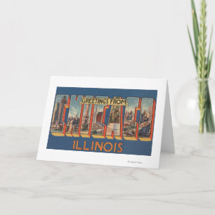 Chicago, Illinois - Large Letter Scenes 2 Card