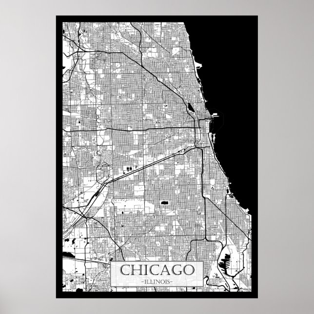 Chicago Illinois Map Poster (Front)