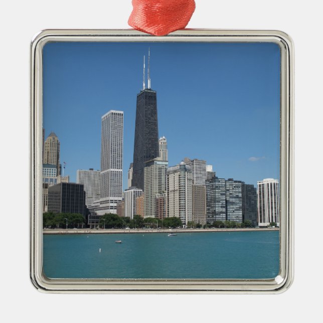 Chicago, Illinois Metal Tree Decoration (Front)