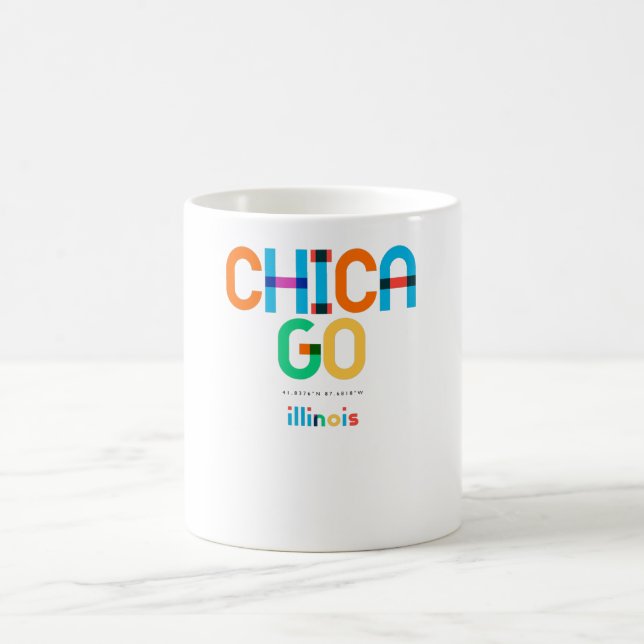 Chicago Illinois Mid Century, Pop Art, Coffee Mug (Center)