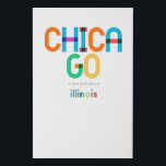 Chicago Illinois Mid Century, Pop Art, Faux Canvas Print<br><div class="desc">Chicago Illinois classic retro throwback style from the 60s 70s and 80s. Bright primary colours in the 20th-century abstract art style with simple geometric elements. Vintage pop art. Simple bold,  wear your hometown out loud.</div>