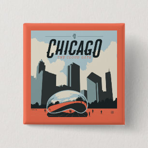 Chicago, Illinois   Millennium Park 15 Cm Square Badge