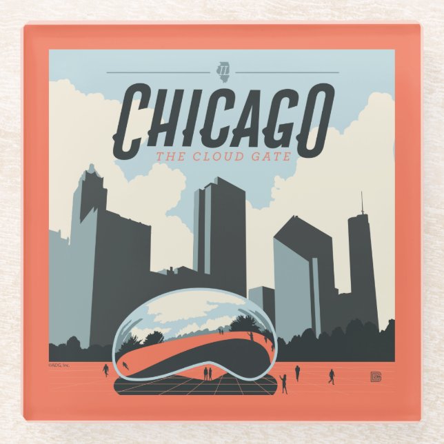 Chicago, Illinois | Millennium Park Glass Coaster (Front)