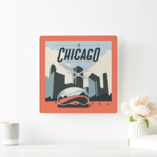 Chicago, Illinois   Millennium Park Square Wall Clock