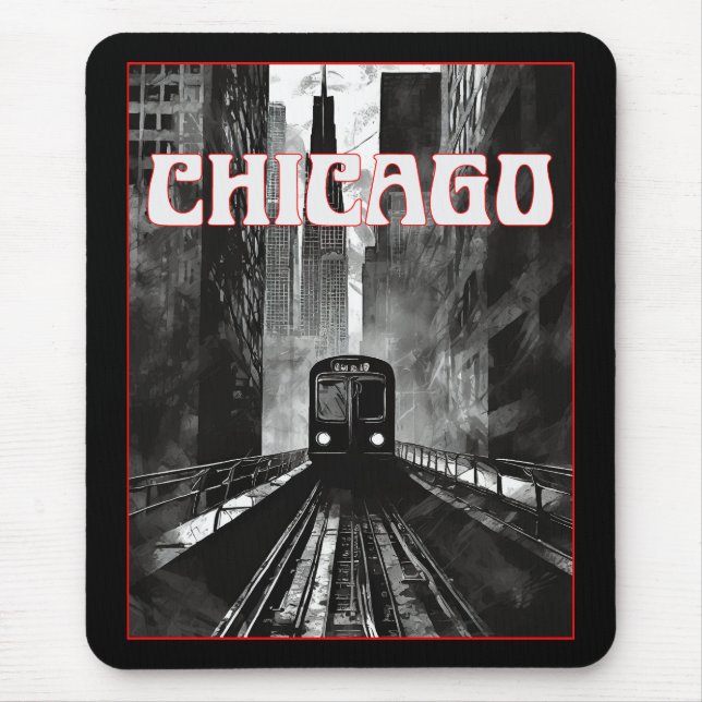 Chicago Illinois Mouse Mat (Front)