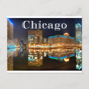 Chicago Illinois Night Skyline United States, USA Postcard