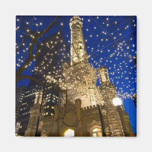 Chicago, Illinois, Old Water Tower with holiday Magnet