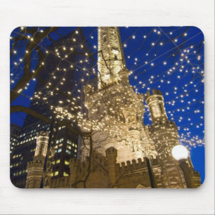 Chicago, Illinois, Old Water Tower with holiday Mouse Mat