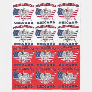 Chicago Illinois Polish Fleece Blanket