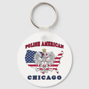 Chicago Illinois Polish Key Ring