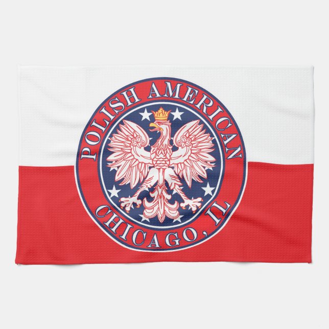 Chicago Illinois Polish Tea Towel (Horizontal)