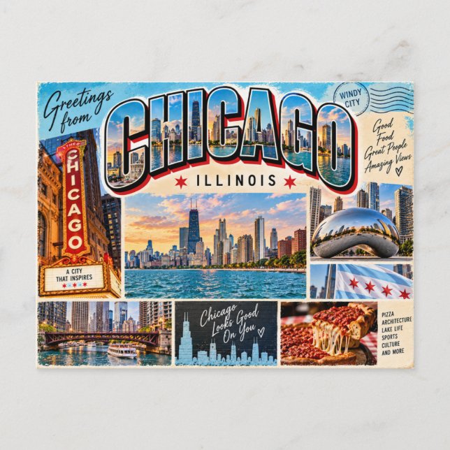 Chicago Illinois Postcard (Front)