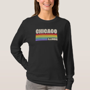 Chicago Illinois Pride Rainbow Flag Gay Pride Merc T-Shirt