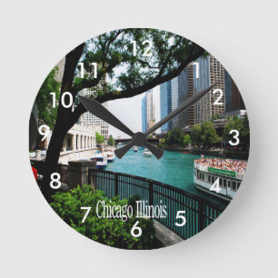 Chicago Illinois Round Clock