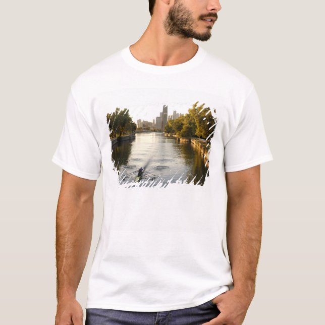 Chicago, Illinois, Rowers in Lincoln Park lagoon T-Shirt (Front)