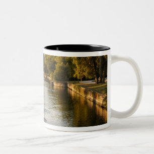 Chicago, Illinois, Rowers in Lincoln Park lagoon Two-Tone Coffee Mug