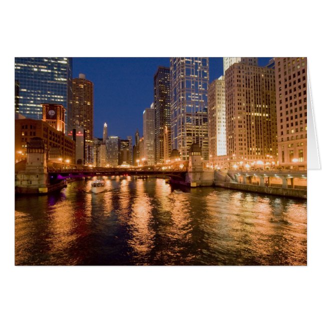 Chicago, Illinois, Skyline and Chicago River at 2 (Front Horizontal)