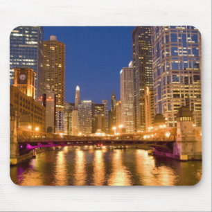 Chicago, Illinois, Skyline and Chicago River at Mouse Mat