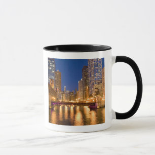 Chicago, Illinois, Skyline and Chicago River at Mug