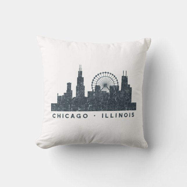 Chicago Illinois Skyline Architecture Art Gifts Cushion (Front)