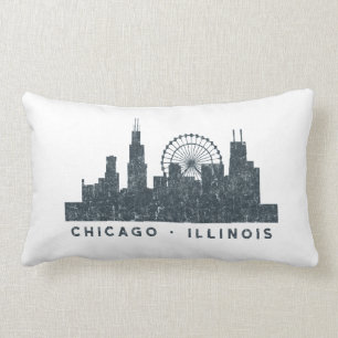 Chicago Illinois Skyline Architecture Art Gifts Lumbar Cushion