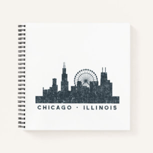 Chicago Illinois Skyline Architecture Art Gifts Notebook