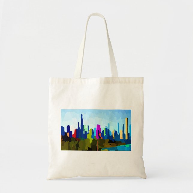 Chicago Illinois Skyline by Jon Baran Tote Bag (Front)