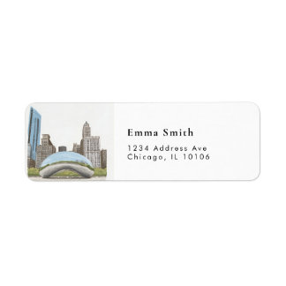 Chicago illinois Skyline City Return Address Label
