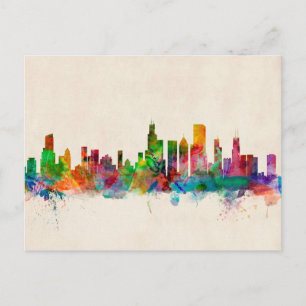 Chicago Illinois Skyline Cityscape Postcard