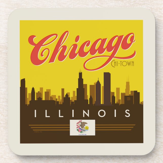 Chicago Illinois Skyline Coaster (Front)