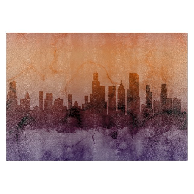Chicago Illinois Skyline Cutting Board (Front)
