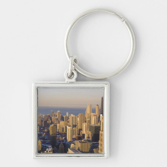 Chicago, Illinois, Skyline from the Sears Tower Key Ring (Front)