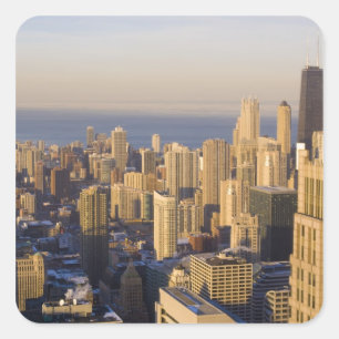 Chicago, Illinois, Skyline from the Sears Tower Square Sticker